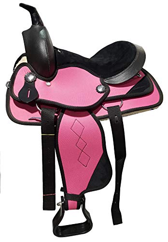 Cwell Equine New Synthetic PONY Western Show Saddle Quality Hand Made Saddle Set - PINK