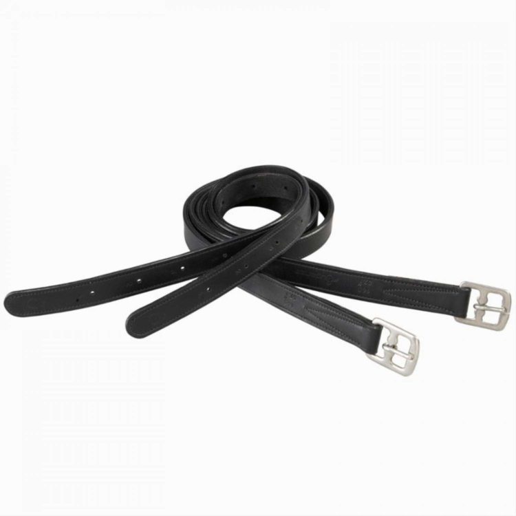 Cwell Equine Nylon Lined Stirrup Leathers HORSE RIDING STIRRUP LEATHERS Black