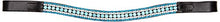 Load image into Gallery viewer, Cwell Equine Quality Leather 5 Row Iridescent, Aquamarine clear crystal bling Browband
