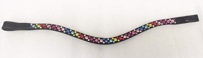 Cwell Equine U shaped Multicolor Browband Crystal Bling FULL BLACK (1068)