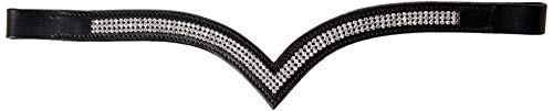 Cwell Equine V Shaped silver Crystal Browband (BLACK) Choice of Size F/C/P