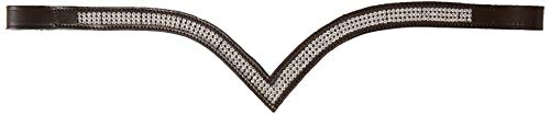 Cwell Equine V Shaped * silver * Crystal Browband Brown