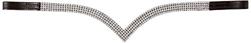 Cwell Equine Ve 4 rows Clear Crystal Browband Great Gift Idea on *offer* Brown