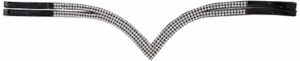 Cwell Equine Ve Side Split 4 Rows Clear Crystal Browband Great Gift *offer* BLACK F/C/P