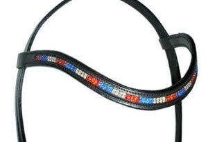 Cwell Equine curved * Team GB * CRYSTAL BROWBAND *Black*