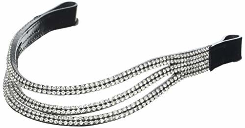 Cwell Equine sparky smily 6 Rows clear crystal Browband Choice of 3 sizes F/C/P Black