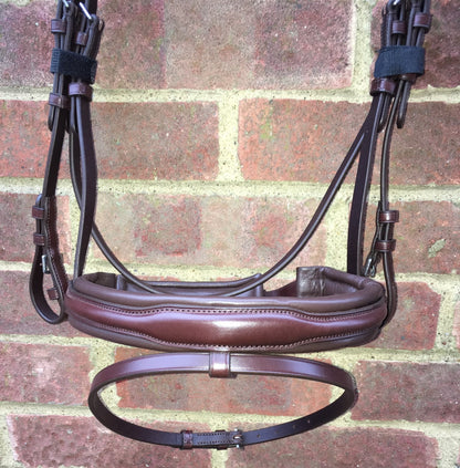 Cwell Equine Snaffle Bridle Liz Brown Italian Leather with Crystal Browband ( 778 )