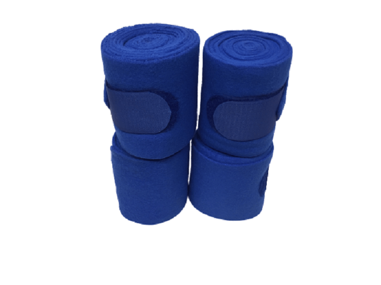 Cwell Equine Set of 4 horse/cob/pony fleece bandages 4" wide & 3 meters Blue