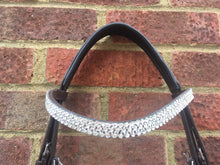 Load image into Gallery viewer, Cwell Equine Snaffle Bridle Zurich With U shape 5 rows Crystal Browband Brown Full(697)
