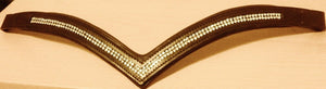 New Designer * 2 rows * Ve Crystal * Browband full Size  - Black 16 inches sale