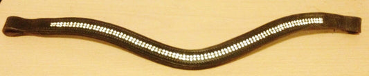 New Designer (U) 2 rows sparky clear Crystal Browband cob Size - 15" Black sale