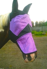 Load image into Gallery viewer, NEW HORSE COB PONY MESH FLY MASK WITH EARS Nose Protection choice of colors
