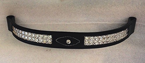 New Bling Dressage 5/6 rows clear Crystal Browband Black Great gift idea