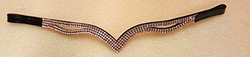 New Designer V PINK split Crystal Browband Choice of sizes F/C/P Black