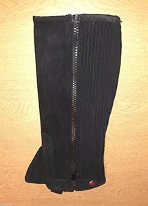 New Horse Riding Adult Synthetic *suede leather* half chaps (Black)
