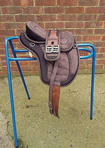 New Synthetic All Purpose Treeless Saddle Brown pony 12"+ free Girth