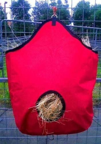 New Water Proof Haynets Haybag Horse Feeding Hay Bag Less Waste RED