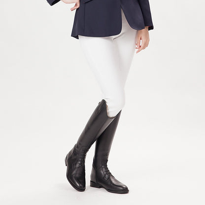 Shires Norfolk Long Leather Riding Boots Black Plain Leather