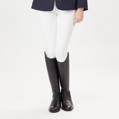 Shires Norfolk Long Leather Riding Boots Black Plain Leather