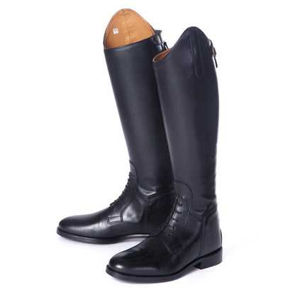 Shires Norfolk Long Leather Riding Boots Black Plain Leather