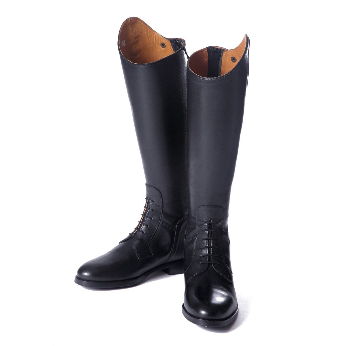 Shires Norfolk Long Leather Riding Boots Black Plain Leather