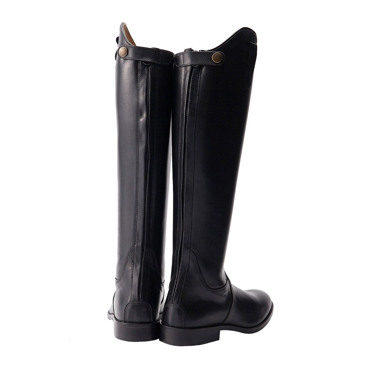 Shires Norfolk Long Leather Riding Boots Black Plain Leather