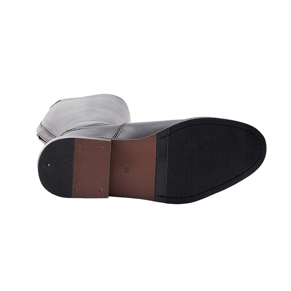 Shires Norfolk Long Leather Riding Boots Black Plain Leather