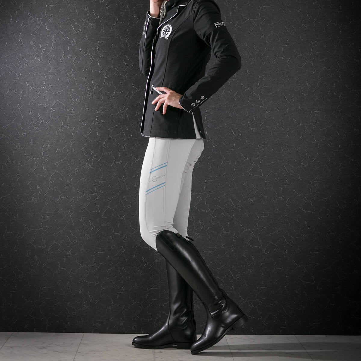 Shires Norfolk Long Leather Riding Boots Black Plain Leather