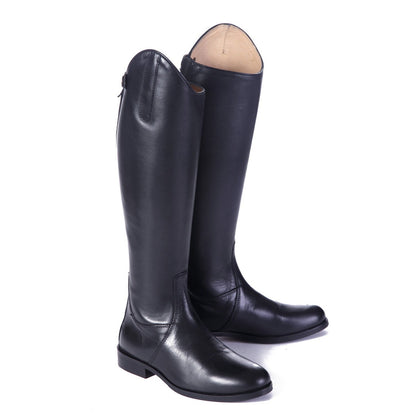 Shires Norfolk Long Leather Riding Boots Black Plain Leather