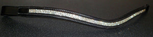 NEUF créateur 3 ROWS (U) forme cristal argent bride - 43.2cm Noir X complet