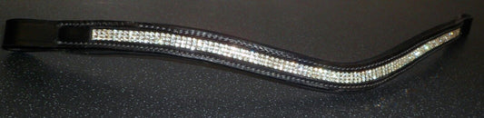 NEW DESIGNER 3 ROWS (U) shape * silver * CRYSTAL BROWBAND cob SIZE - 15" Black