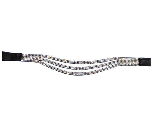 New Designer sparky smiley 6 Rows clear crystal Browband PONY 14" Great quality