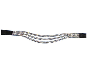 New Designer sparky smiley 6 Rows clear crystal Browband PONY 14" Great quality