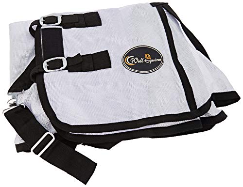 Cwell Equine NEW MINI/SHETLAND/PONY FLY RUG SOFT MESH ATTACHED NECK COVER WHITE 3'6-4'9"