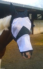 Load image into Gallery viewer, NEW HORSE COB PONY MESH FLY MASK WITH EARS Nose Protection choice of colors
