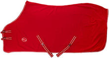 Load image into Gallery viewer, Cwell Equine NEW HORSE COB PONY RED SHOW TRAVEL FLEECE RUG 3&#039;6&quot;-6&#039;9&quot; stable cooler choice of Sizes
