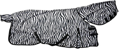 Cwell Equine New Bug Away Horse fly rug combo attached neck cover ZEBRA PRINT