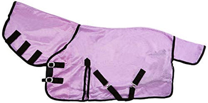 Cwell Equine NEW MINI/SHETLAND/PONY FLY RUG SOFT MESH ATTACHED NECK COVER PURPLE/LILLAC 3'6-4'9&quot;