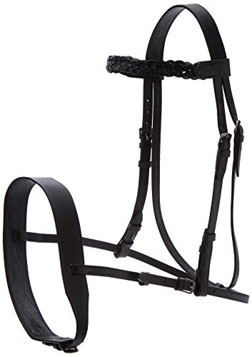 Cwell Equine English Working Hunter Show Hunt Bridle Wide 3/4" Cheeks 2" Noseband Black