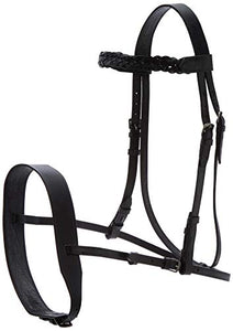 Cwell Equine English Working Hunter Show Hunt Bridle Wide 3/4&quot; Cheeks 2&quot; Noseband Black