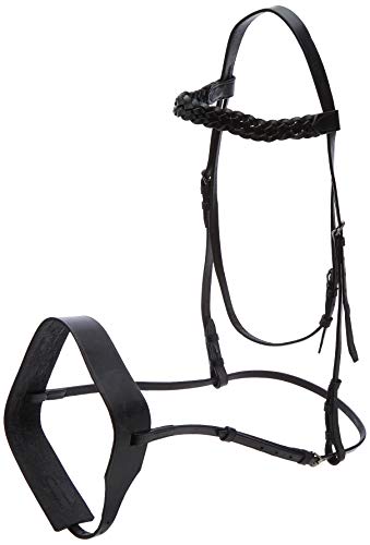 Cwell Equine English Working Hunter Show Hunt Bridle Wide 3/4" Cheeks 2" Noseband Black