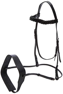 Cwell Equine English Working Hunter Show Hunt Bridle Wide 3/4&quot; Cheeks 2&quot; Noseband Black
