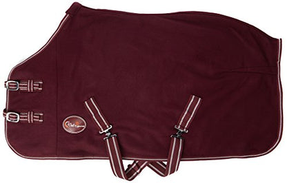 Cwell Equine TRAVEL FLEECE RUG/Cooler Standard Neck BURGUNDY Choice of Sizes