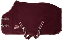 Load image into Gallery viewer, Cwell Equine TRAVEL FLEECE RUG/Cooler Standard Neck BURGUNDY Choice of Sizes
