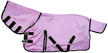 Cwell Equine NEW MINI/SHETLAND/PONY FLY RUG SOFT MESH ATTACHED NECK COVER PURPLE/LILLAC 3'6-4'9&quot;