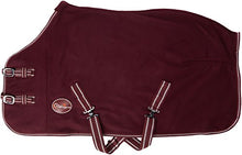 Load image into Gallery viewer, Cwell Equine TRAVEL FLEECE RUG/Cooler Standard Neck BURGUNDY Choice of Sizes
