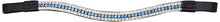 Load image into Gallery viewer, Cwell Equine Designer Cyan Blue Clear Crystal Browband Black Leather F/C/P
