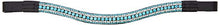 Load image into Gallery viewer, Cwell Equine Quality Leather 5 Row Iridescent, Aquamarine clear crystal bling Browband
