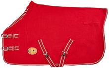 Load image into Gallery viewer, Cwell Equine NEW HORSE COB PONY RED SHOW TRAVEL FLEECE RUG 3&#039;6&quot;-6&#039;9&quot; stable cooler choice of Sizes
