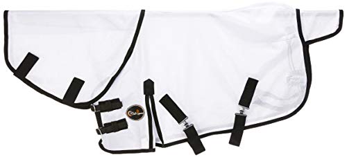 Cwell Equine NEW MINI/SHETLAND/PONY FLY RUG SOFT MESH ATTACHED NECK COVER WHITE 3'6-4'9"
